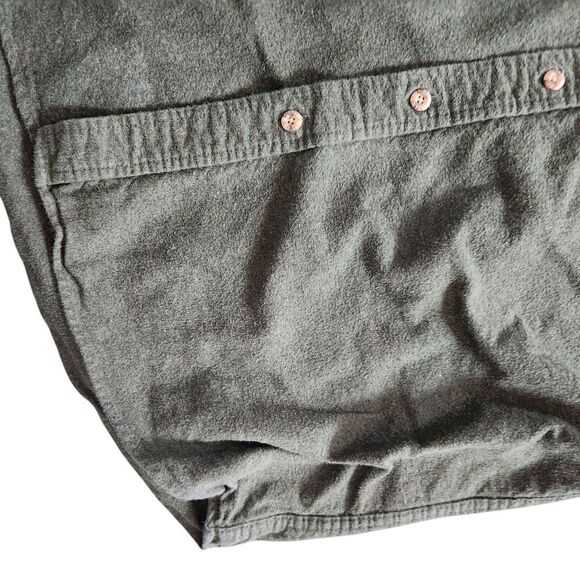 Field and Stream Flannel Shirt Mens XL Green SOlid button Up Long Sleeve Cotton - Picture 9 of 9